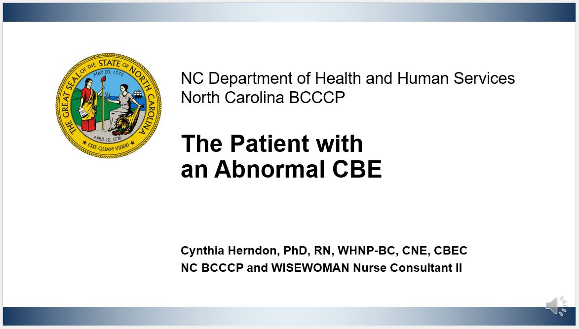 Patient with Abnormal CBE